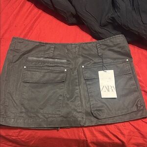 Zara Charcoal Pocketed Skirt
